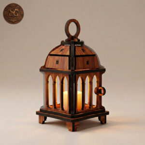 Handcrafted Wooden Decorative Lantern Candle Holder